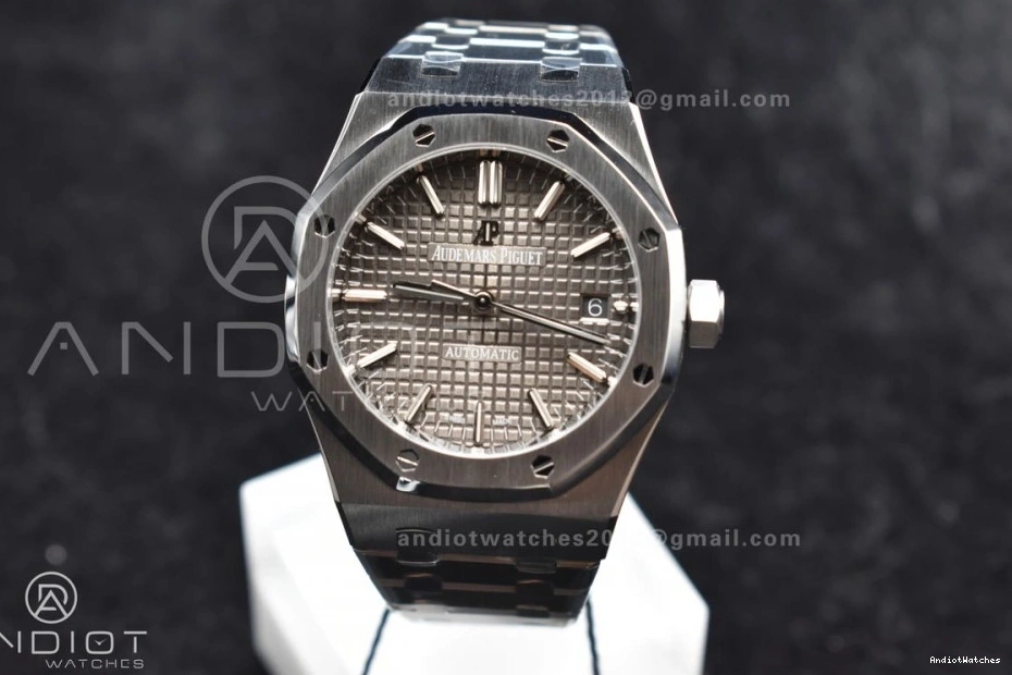 Royal Oak Gray Edition 1030 on 37mm Super SS Textured SS Bracelet Best SA3120 1:1 ZF Clone Dial 15450 MultiPurpose 0524